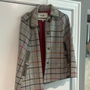 Plaid Wool Blend Coat